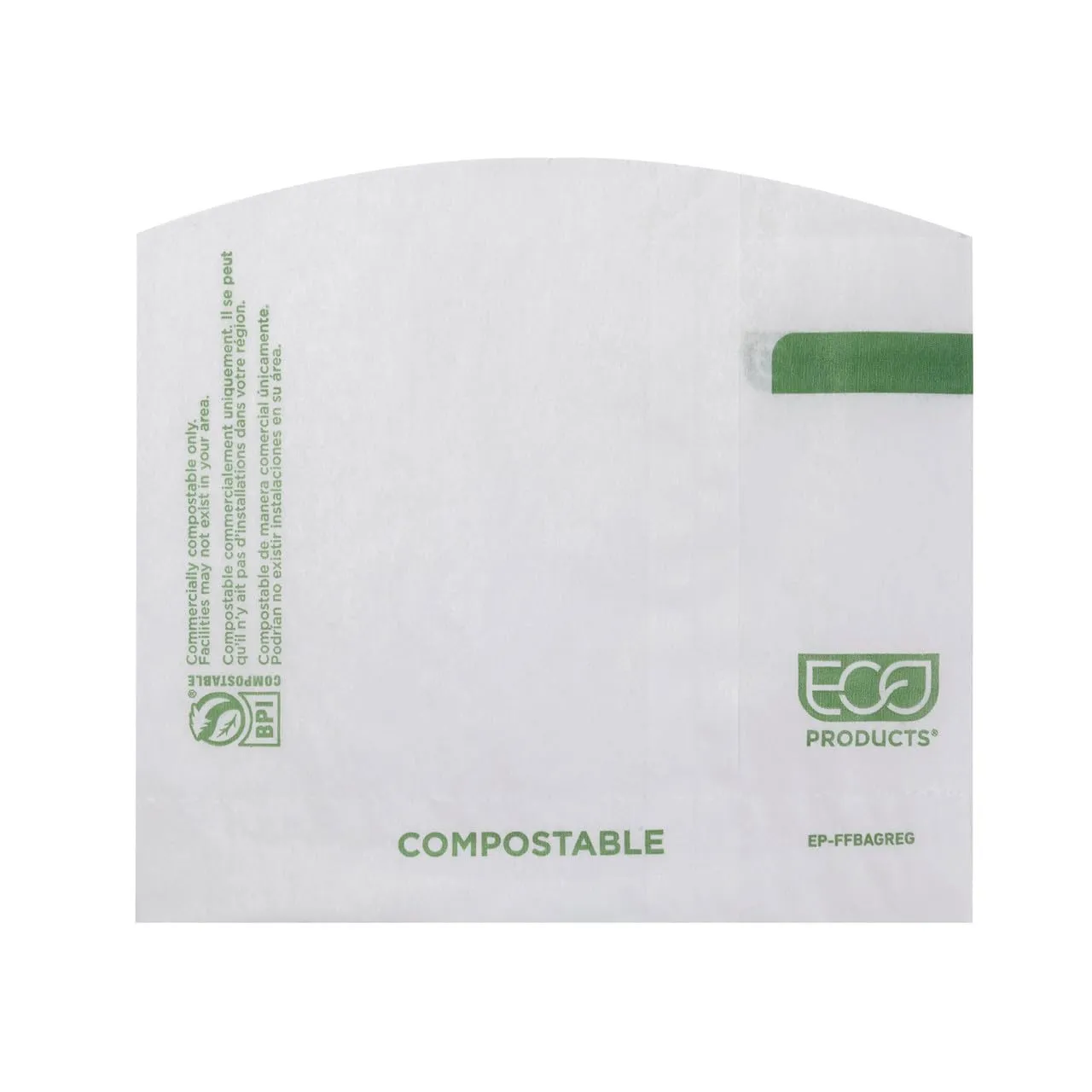Eco-Products Renewable & Compostable Regular Dry Wax French Fry Bags, White Paper, Case of 1000 Bags, Made with Renewable Resources, ASTM Compliant, BPI-Certified