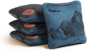 Elakai Cornhole Bags All Weather Dual Sided Slick and Stick Travel Size and Weight Set of 4 Lake Blue 4 in x 4 in