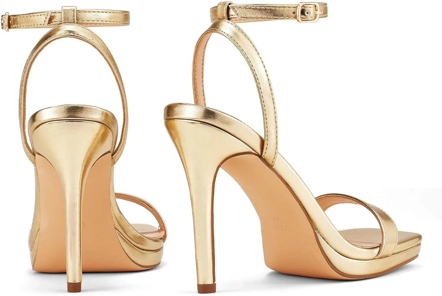 Elisabet Tang Women’s Stilettos Heeled Sandals Open Square Toe Heels,4.3 Inch Open Toe Strappy Sexy High Heels Ankle Strap Buckle Heels for Party Wedding Dress Daily Wear Shoes