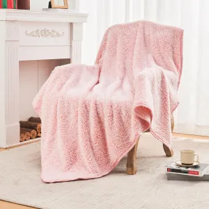 EMME Fleece Throw Blankets Soft Sherpa Plush Blankets for Couch Cozy Bed Blanket(Pink, 50"x60")