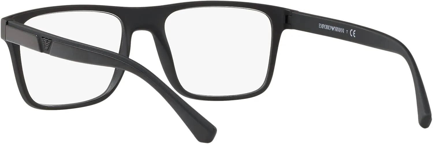 Emporio Armani Men's Ea4115 Prescription Eyewear Frames with Two Interchangeable Sun Clip-ons Rectangular