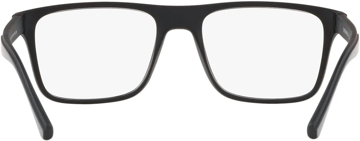 Emporio Armani Men's Ea4115 Prescription Eyewear Frames with Two Interchangeable Sun Clip-ons Rectangular