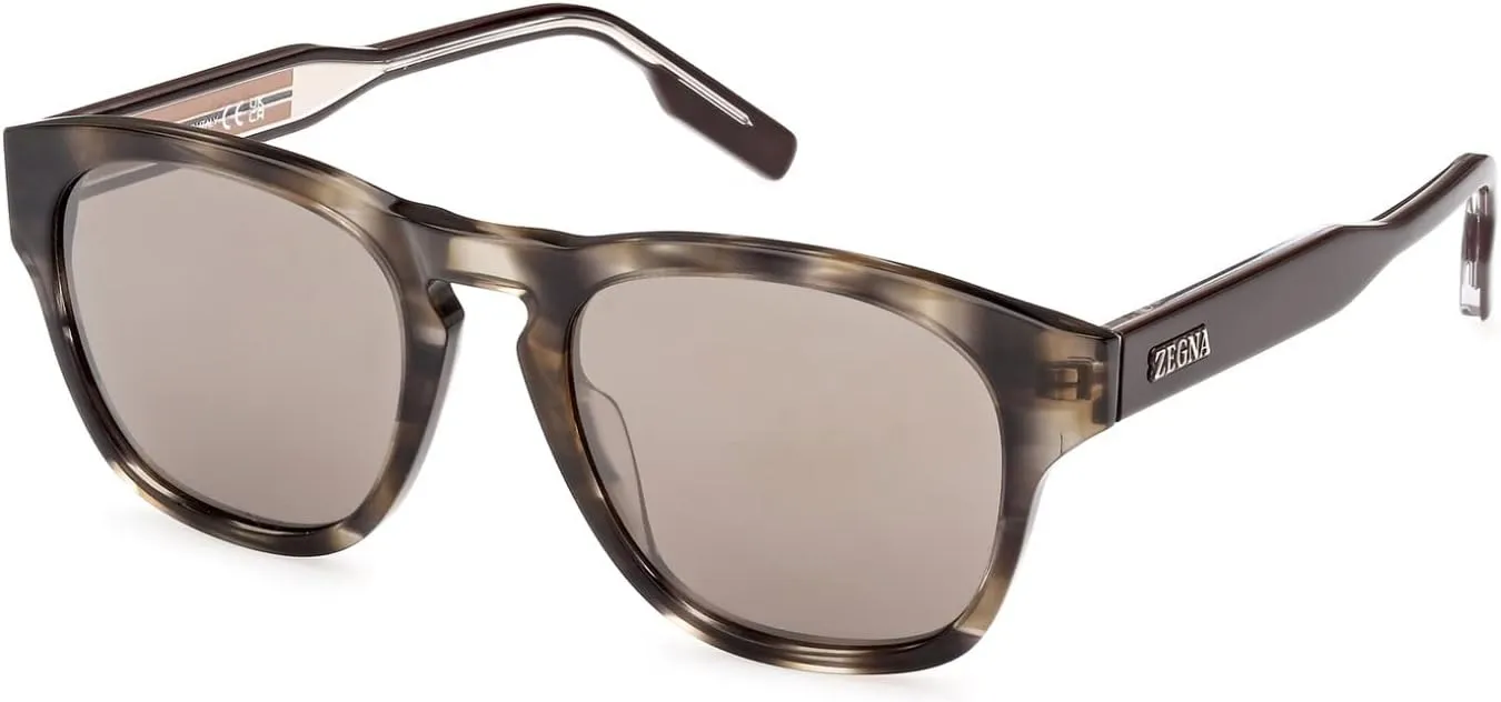 Ermenegildo Zegna Sunglasses EZ 0221 20J Shiny Striped Brown, Road 232 Core Inse