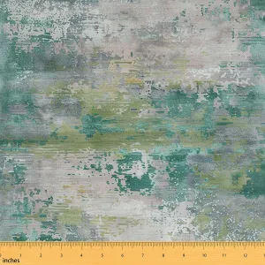 Erosebridal Jade Green Modern Abstract Watercolor Tie Dye Pastel Batik Fabric, Ombre Gradient Upholstery Retro Grunge Decor Fabric for Upholstery and Home Accents, 3 Yards
