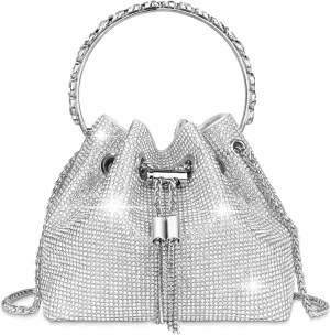 Evening Bag Clutch Purses for Women, Rhinestones Purse, Sparkling Envelope Evening Bag with Detachable Chain