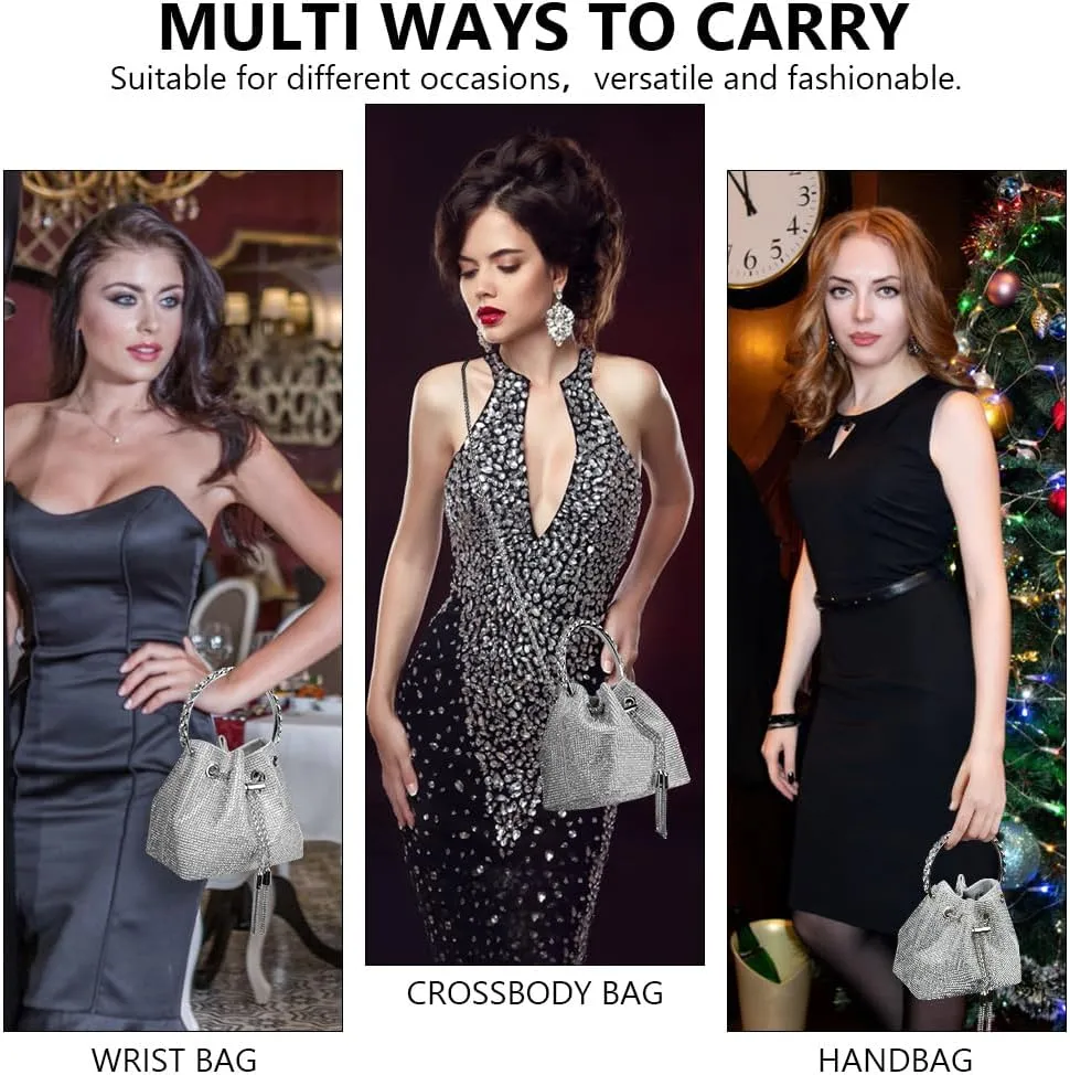 Evening Bag Clutch Purses for Women, Rhinestones Purse, Sparkling Envelope Evening Bag with Detachable Chain