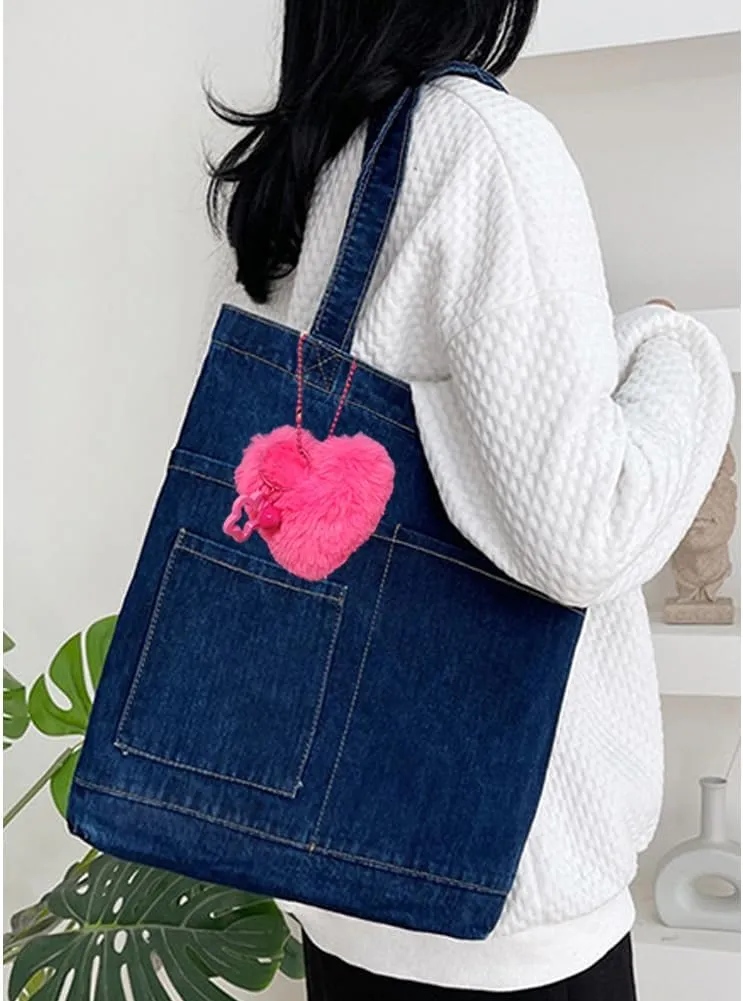 Farm4Far Women Denim Bow-tie Tote Shoulder Sling Hand Bags