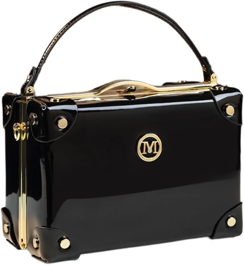 Fashion Women's Top Handle Satchel Handbags Leather Evening Bag Purses large Hard Square Box Shoulder Messenger Bags