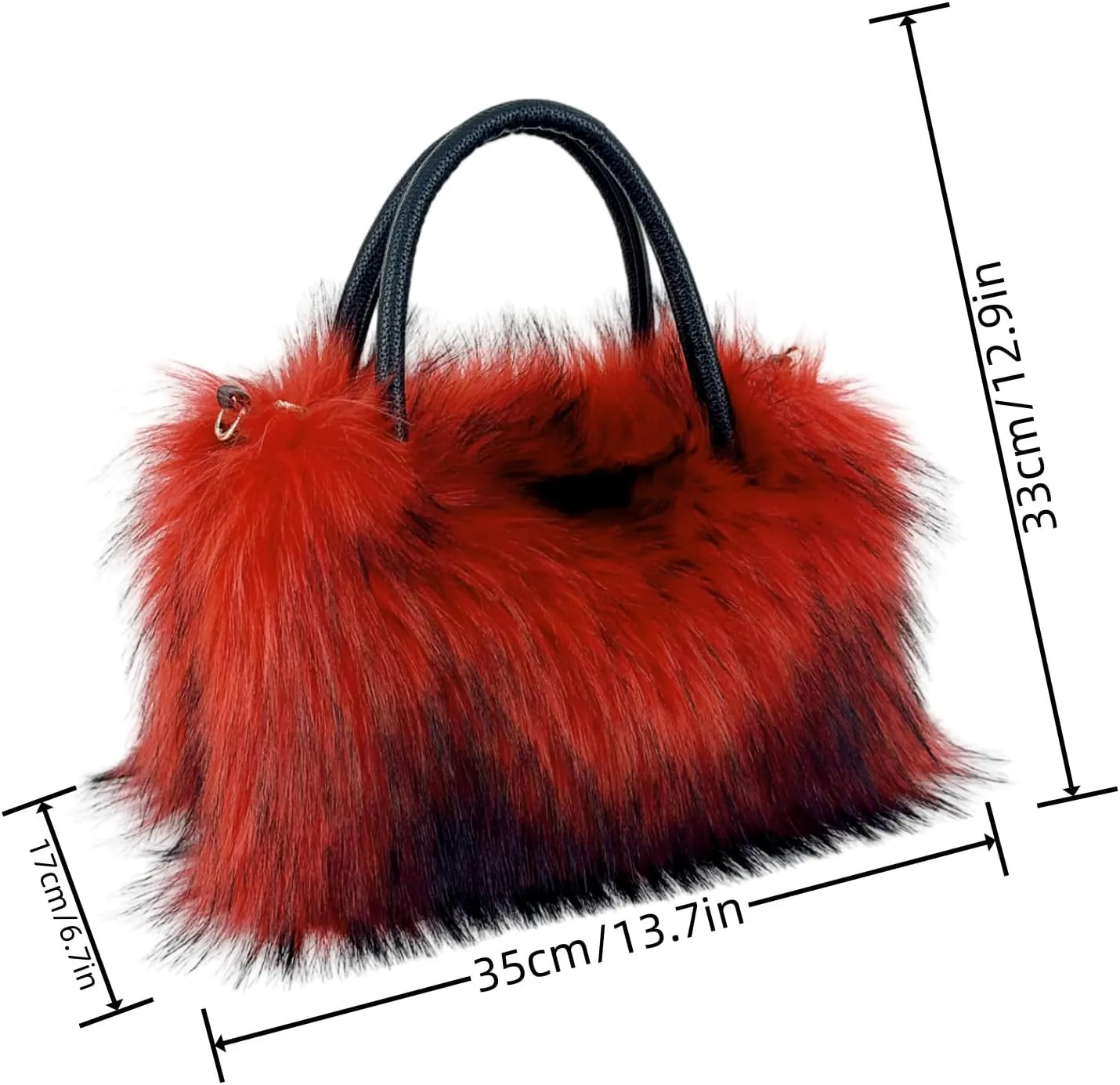 Faux Fur Tote Bag Women's Shoulder Handbags Fluffy Handbags Cute Soft Fluffy Purse Furry Bag for Shopping Working, Pink