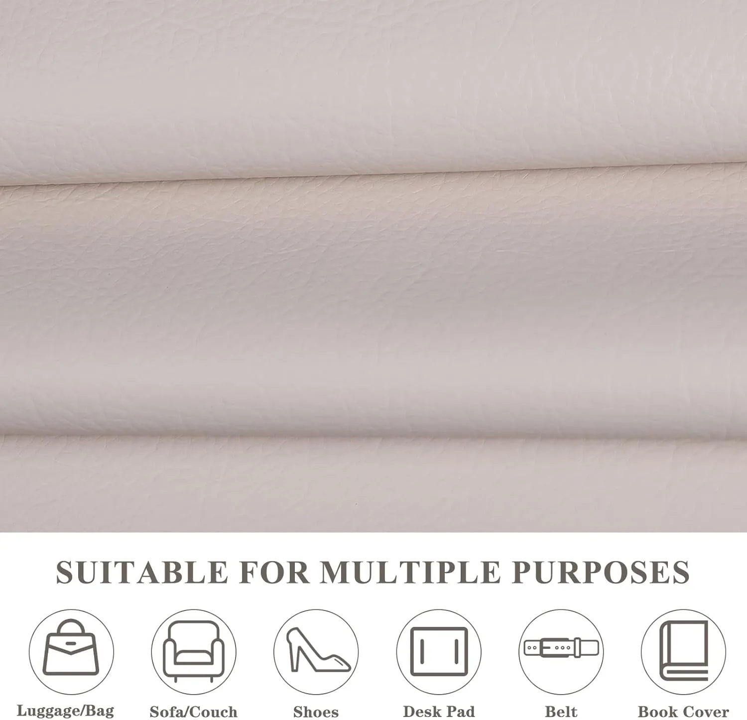 Faux Leather Fabric, 55” Wide Upholstery Fabric by The Yard Marine Vinyl Fabric Outdoor Pu Leather Waterproof Sheets Fabric for Crafts Sewings Sofa Wallets Handbag Earrings Bows 1 Yard Beige