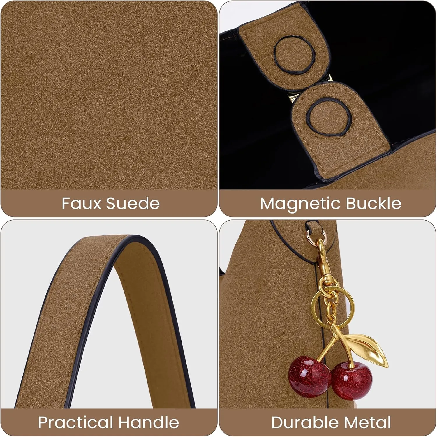 Faux Suede Hobo Bags Vegan Leather Shoulder Bag Tote for Women Medium Slouchy Designer Handbags Purses Fall Fashion