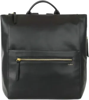 FAWN DESIGN Diaper Bag, Square Faux Leather Diaper Bag Backpack, Adjustable Detachable Straps, 12 Pockets and Laptop Sleeve, Vegan Leather, Large Capacity Baby Bag for Mom, 15 x 12 x 8 inches, Black
