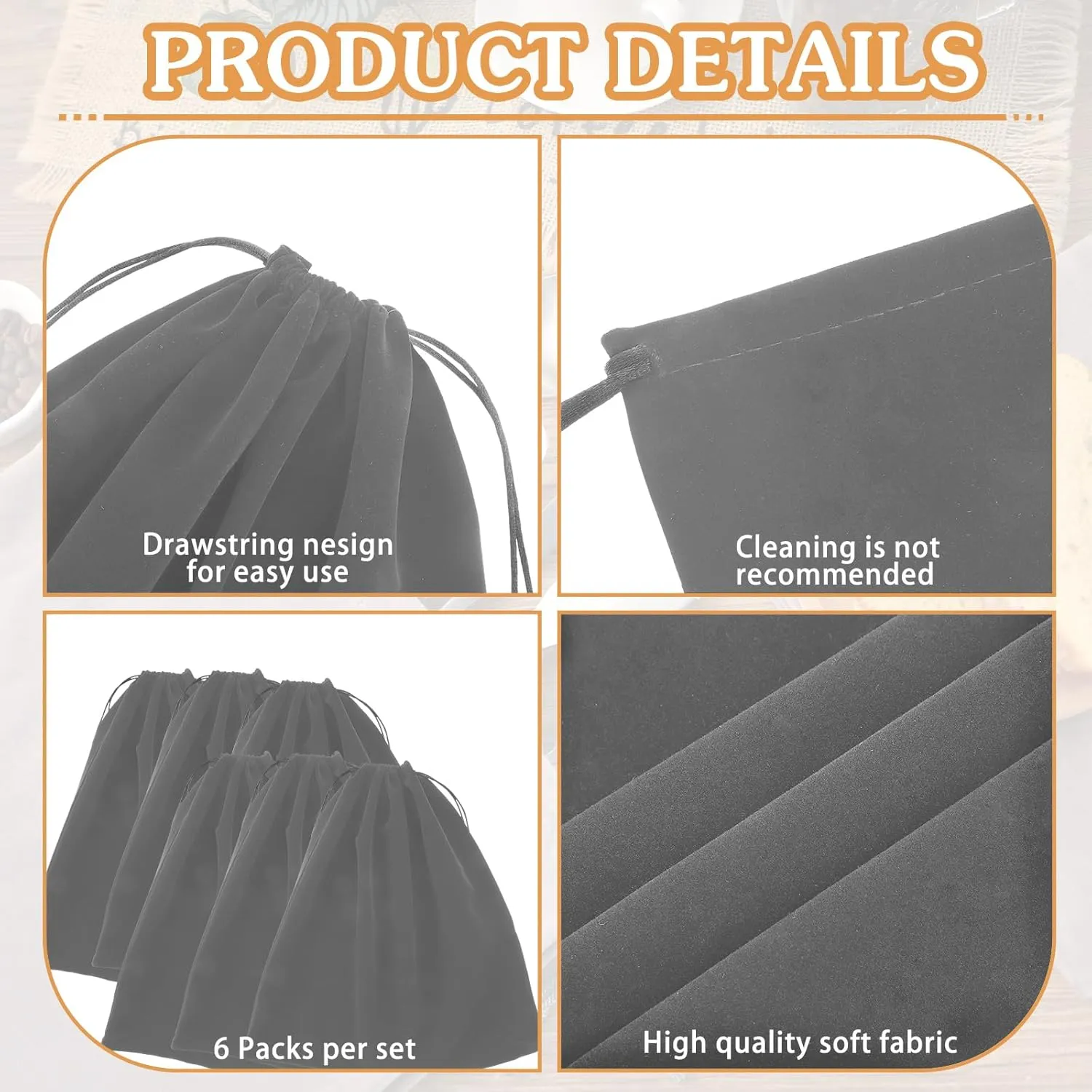 Ferraycle Silver Storage Bags Oversized 24 x 32 Inch Zipper Anti Tarnish Cloth Bag for Silver Storage, Tray, Jewelry, Flatware, Vase, Polishing,Tarnish Cleaning(Dark Grey)