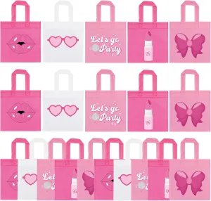 FHzytg 20Pcs Pink Girl Party Favor Bags, Hot Pink Princess Party Candy Bags Gift Bags Pink Theme Party Treat Goodie Bags for Pink Princess Birthday Baby Shower Bachelorette Party Decoration