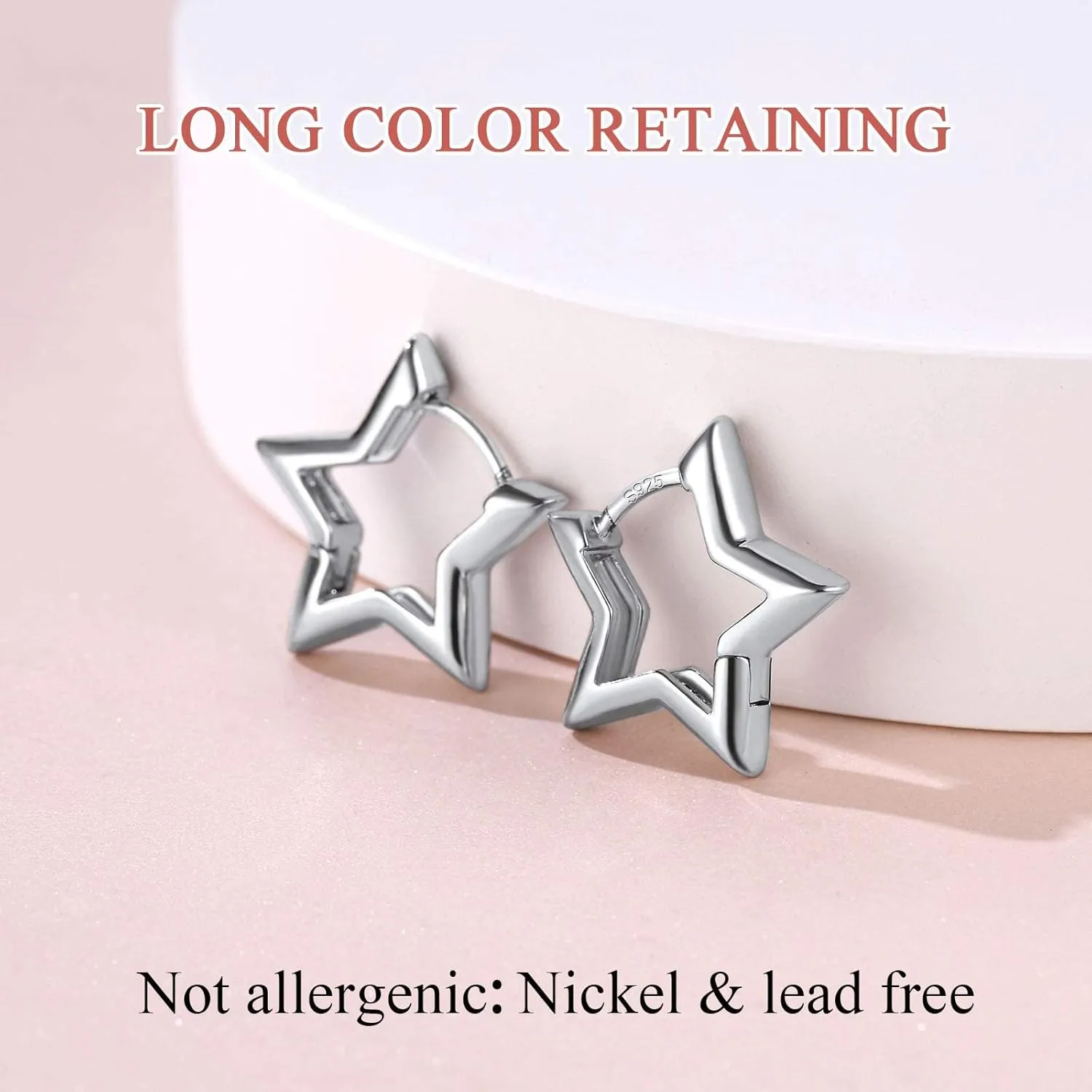 FindChic Hypoallergenic Small Star/Heart/Spike/Square Huggie Earrings for Women 18K Gold/Platinum Plated Cute Studs Earrings Jewelry Gift for Her, with Gift Box