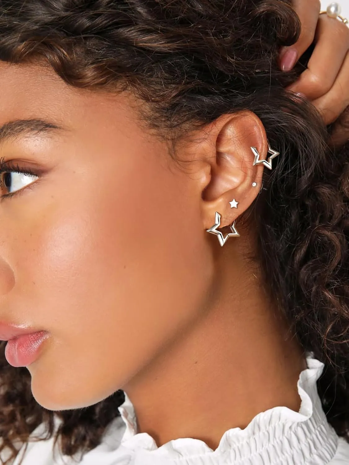 FindChic Hypoallergenic Small Star/Heart/Spike/Square Huggie Earrings for Women 18K Gold/Platinum Plated Cute Studs Earrings Jewelry Gift for Her, with Gift Box