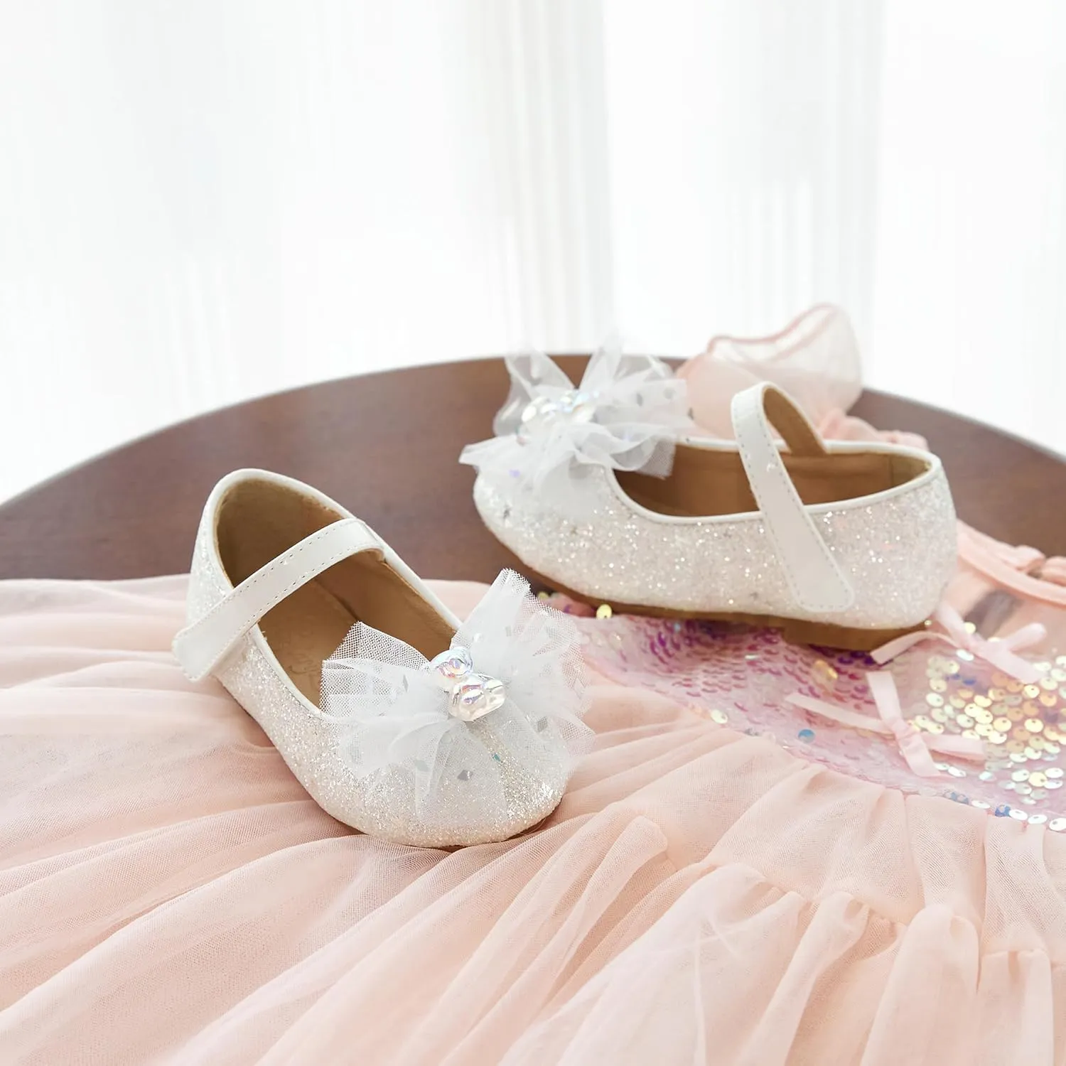 Flaryzone Toddler/Little Girls' Ballerina Flat Mary Jane Princess Dress Shoes - Wedding School Party