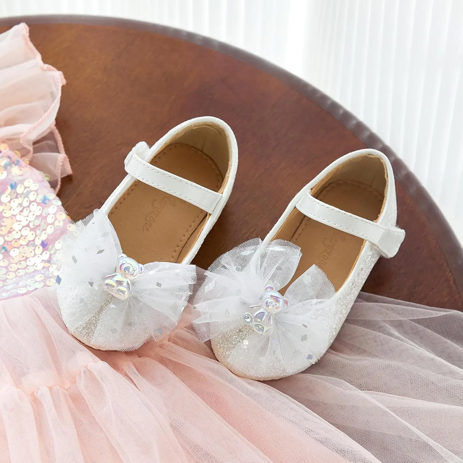 Flaryzone Toddler/Little Girls' Ballerina Flat Mary Jane Princess Dress Shoes - Wedding School Party