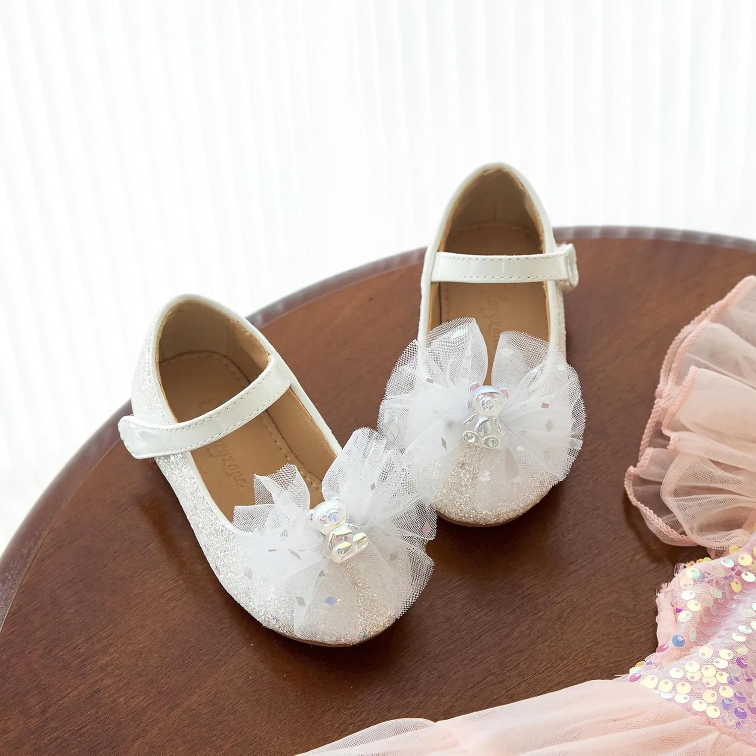 Flaryzone Toddler/Little Girls' Ballerina Flat Mary Jane Princess Dress Shoes - Wedding School Party