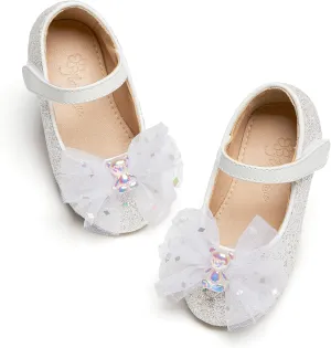 Flaryzone Toddler/Little Girls' Ballerina Flat Mary Jane Princess Dress Shoes - Wedding School Party