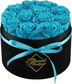 Flowers Forever Gift Box 12 Real Preserved Roses in a Velvet Box, Birthday for Her Mom and Wife, Mothers Day, Anniversary, Graduation - Tiffany