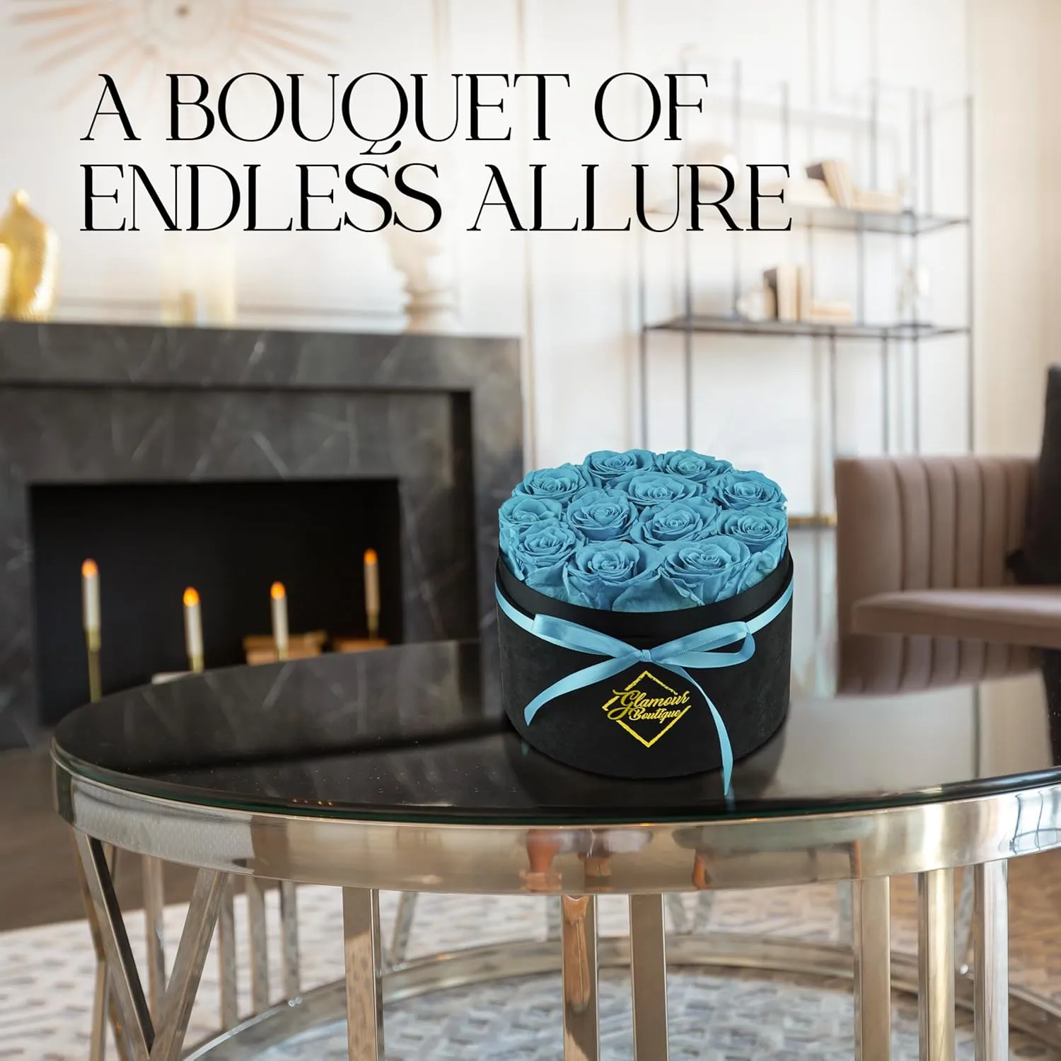 Flowers Forever Gift Box 12 Real Preserved Roses in a Velvet Box, Birthday for Her Mom and Wife, Mothers Day, Anniversary, Graduation - Tiffany