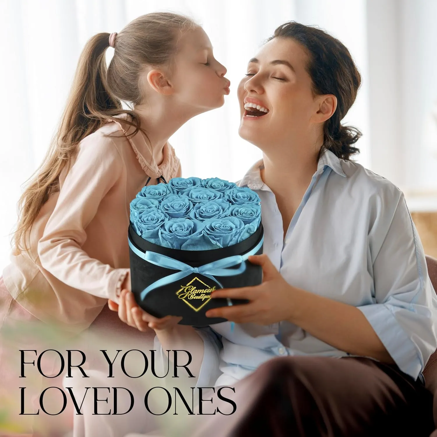 Flowers Forever Gift Box 12 Real Preserved Roses in a Velvet Box, Birthday for Her Mom and Wife, Mothers Day, Anniversary, Graduation - Tiffany