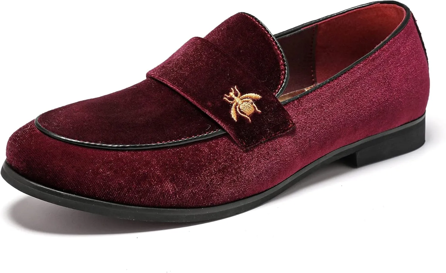 FLQL Men's Luxury Penny Loafer Slip-On Velvet Shoes Party Dancing Shoes Suede Wedding Shoes Plus Size 7-13