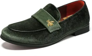 FLQL Men's Luxury Penny Loafer Slip-On Velvet Shoes Party Dancing Shoes Suede Wedding Shoes Plus Size 7-13