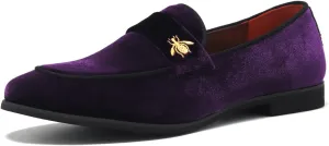 FLQL Men's Luxury Penny Loafer Slip-On Velvet Shoes Party Dancing Shoes Suede Wedding Shoes Plus Size 7-13