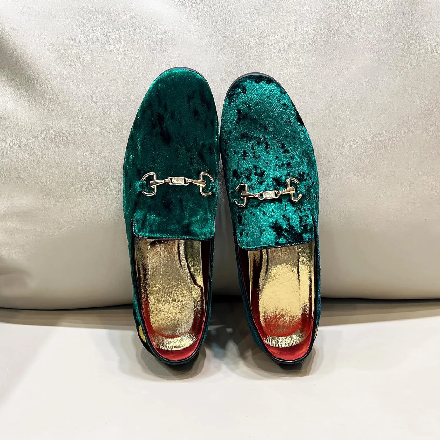 FLQL Men's Luxury Velvet Penny Loafers Shoes Embroidery Suede Dress Loafers Daily Boats Shoes for Party Wedding Prom Size 7-13