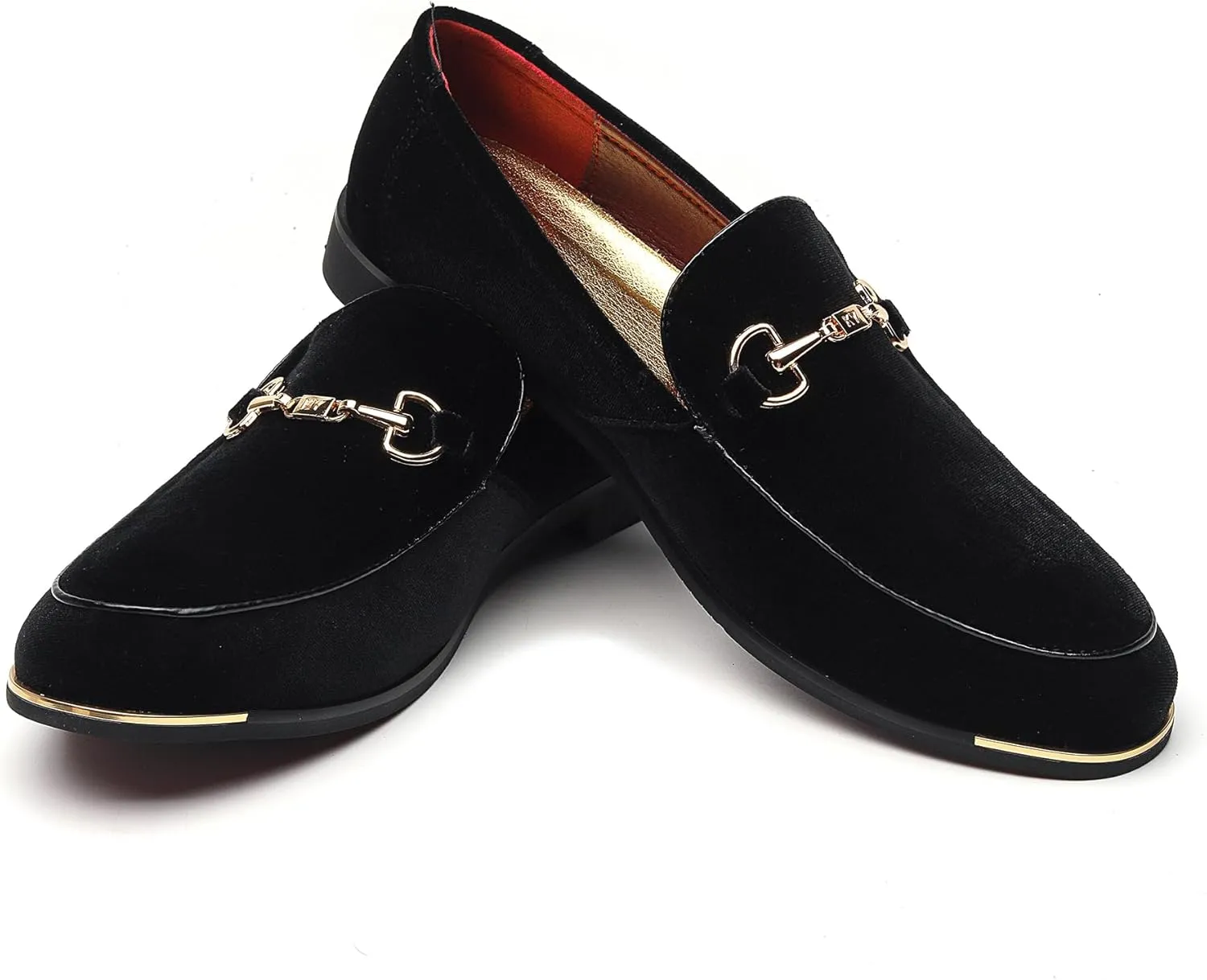 FLQL Men's Luxury Velvet Penny Loafers Shoes Embroidery Suede Dress Loafers Daily Boats Shoes for Party Wedding Prom Size 7-13