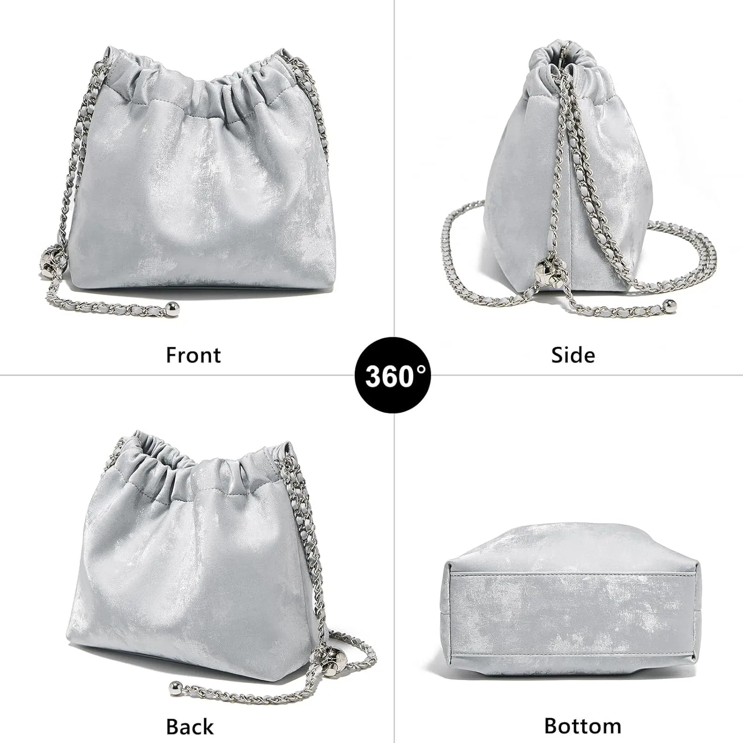 FOXLOVER Velvet Fabric Crossbody Bags for Women Medium Size Chain Strap Chamois Leather Shoulder Purses Trendy