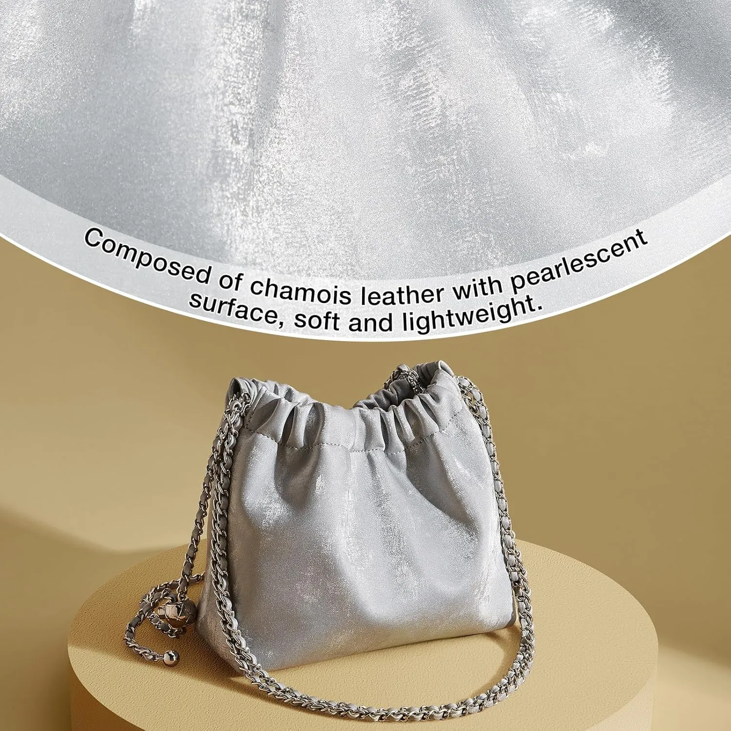 FOXLOVER Velvet Fabric Crossbody Bags for Women Medium Size Chain Strap Chamois Leather Shoulder Purses Trendy