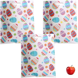 Funiverse Bulk 25 Pack of Printed Easter Egg Hunting Reusable Fabric Shopping Tote Bags - Large Enough for Over 100 Eggs