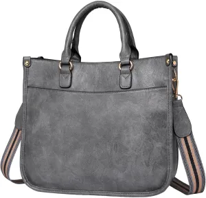 FZVYD Goth Purse,Purses Tote Bag for Women Handbags Large Shoulder Bag Leather Work Bags with Multi-Pockets Designer Hobo Satchel 2024 Grey-1