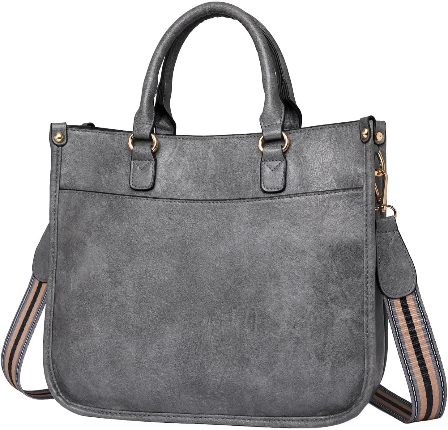FZVYD Goth Purse,Purses Tote Bag for Women Handbags Large Shoulder Bag Leather Work Bags with Multi-Pockets Designer Hobo Satchel 2024 Grey-1