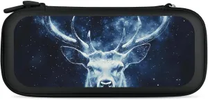 Galactic Deer Moose Compatible with Switch Carrying Case Hard Travel Game Bag Pouch with 15 Games Accessories