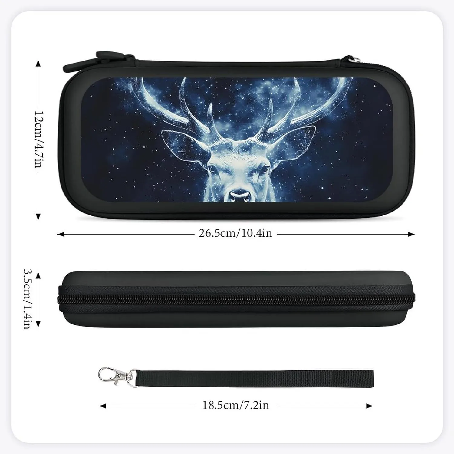 Galactic Deer Moose Compatible with Switch Carrying Case Hard Travel Game Bag Pouch with 15 Games Accessories