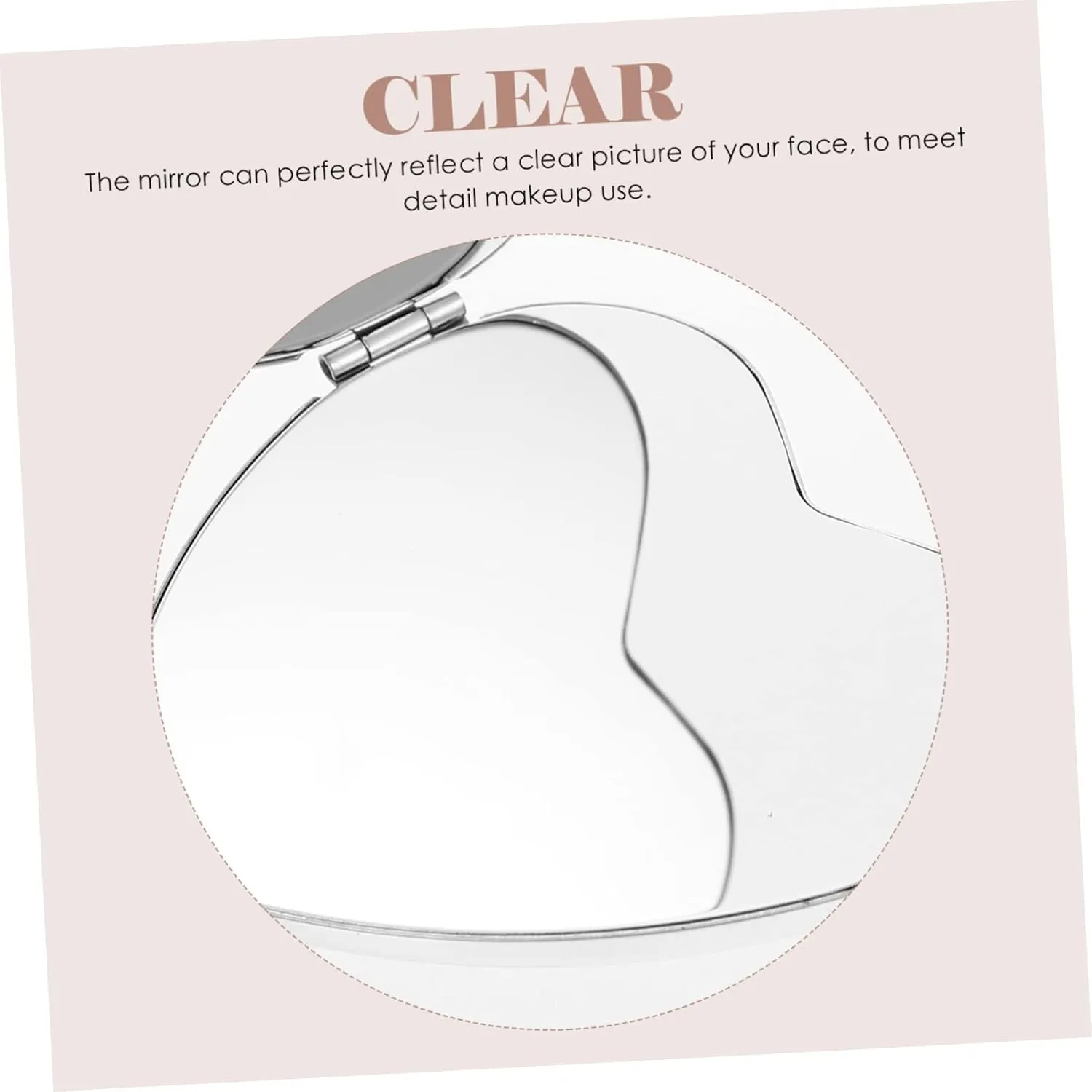 GALPADA Heart Shaped Compact Makeup Mirror Dual Sided Travel Mirror for Purses and Handbags High Definition Reflection for Go Touch Ups