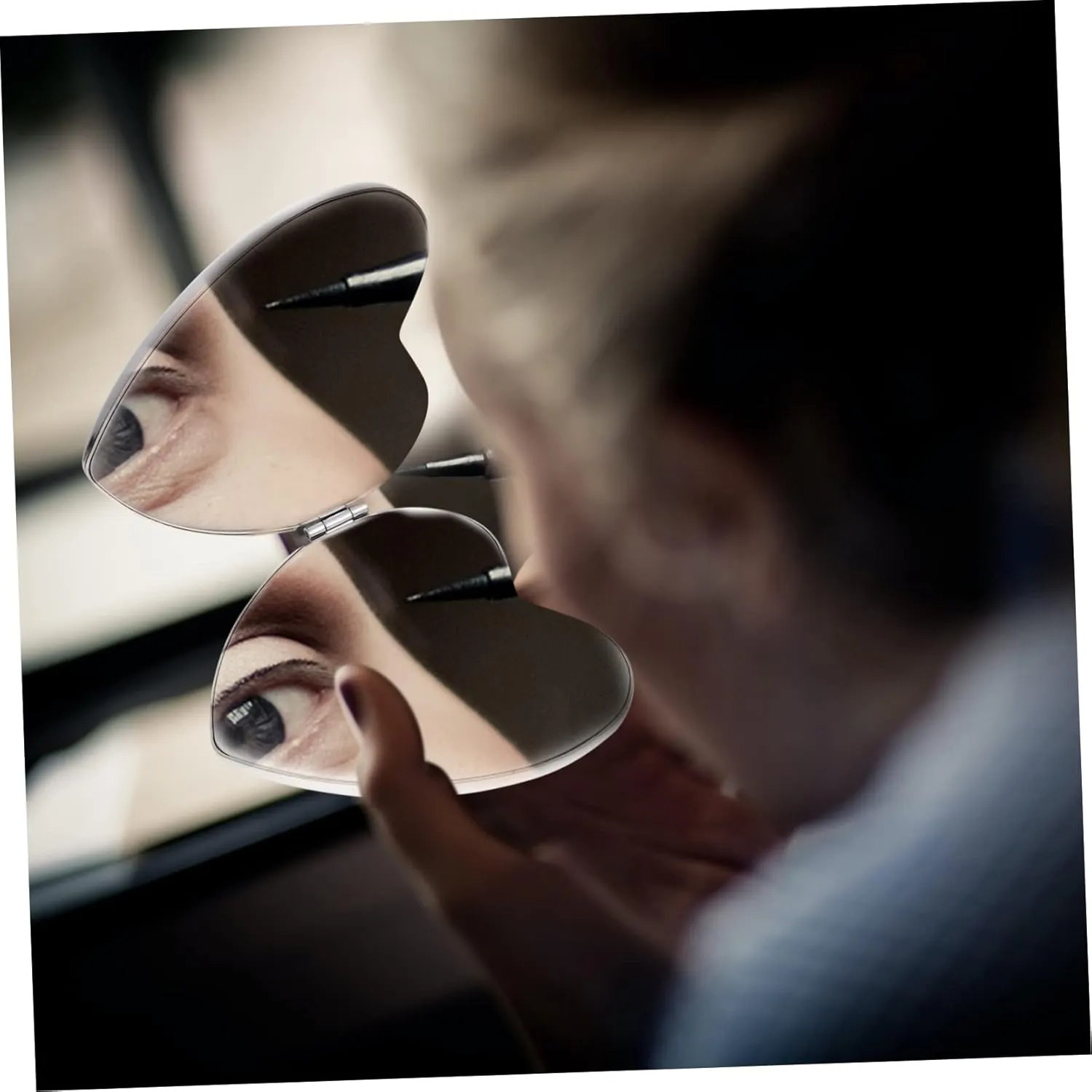 GALPADA Heart Shaped Compact Makeup Mirror Dual Sided Travel Mirror for Purses and Handbags High Definition Reflection for Go Touch Ups