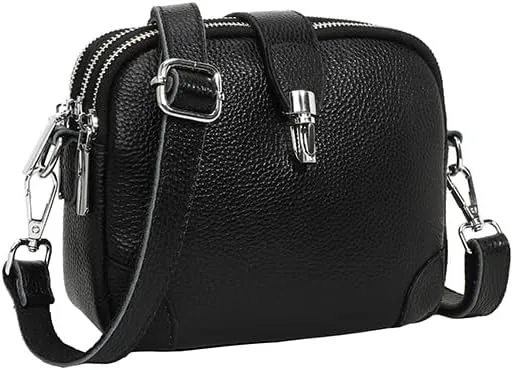 Genuine Leather Crossbody Bag for Women Little Shoulder Bag Purse with Adjustable Strap