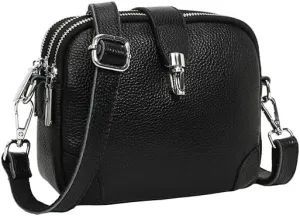 Genuine Leather Crossbody Bag for Women Little Shoulder Bag Purse with Adjustable Strap