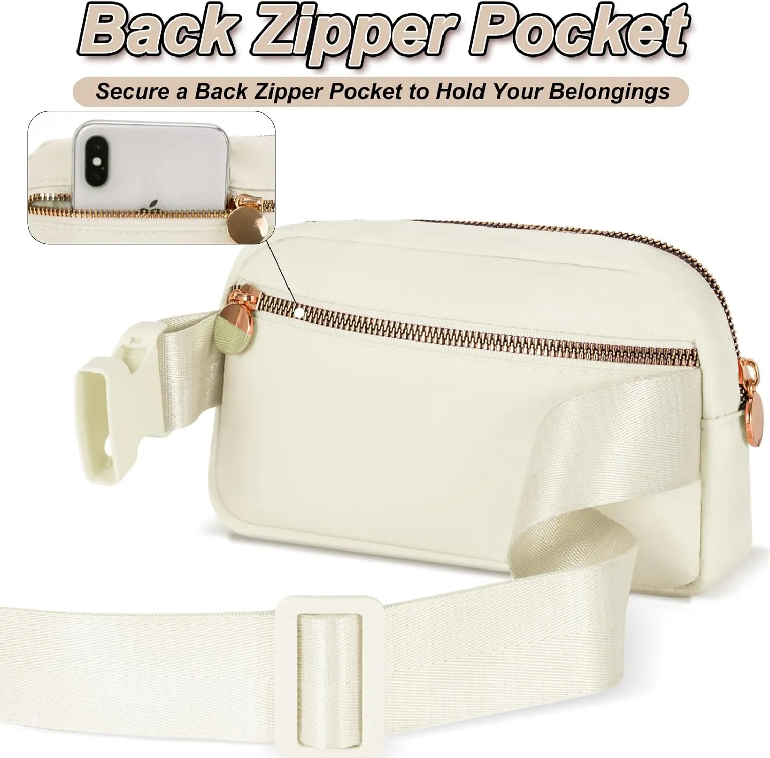 Gifts for Girls Teens - Birthday Gifts for Daughter Sister Her,Teen Girl Travel Essentials,Cute Teen Trendy Stuff Crossbody Bag Belt Bag - White S,Cream
