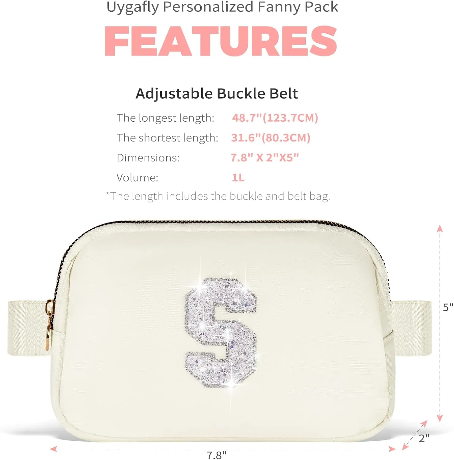 Gifts for Girls Teens - Birthday Gifts for Daughter Sister Her,Teen Girl Travel Essentials,Cute Teen Trendy Stuff Crossbody Bag Belt Bag - White S,Cream