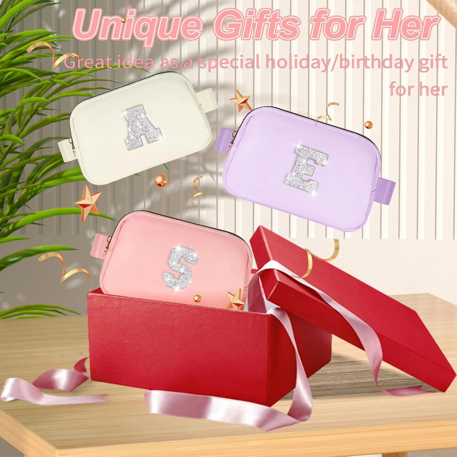 Gifts for Mom - Birthday Gift Idea, Belt Bag Crossbody Fanny Pack - White M, Peach