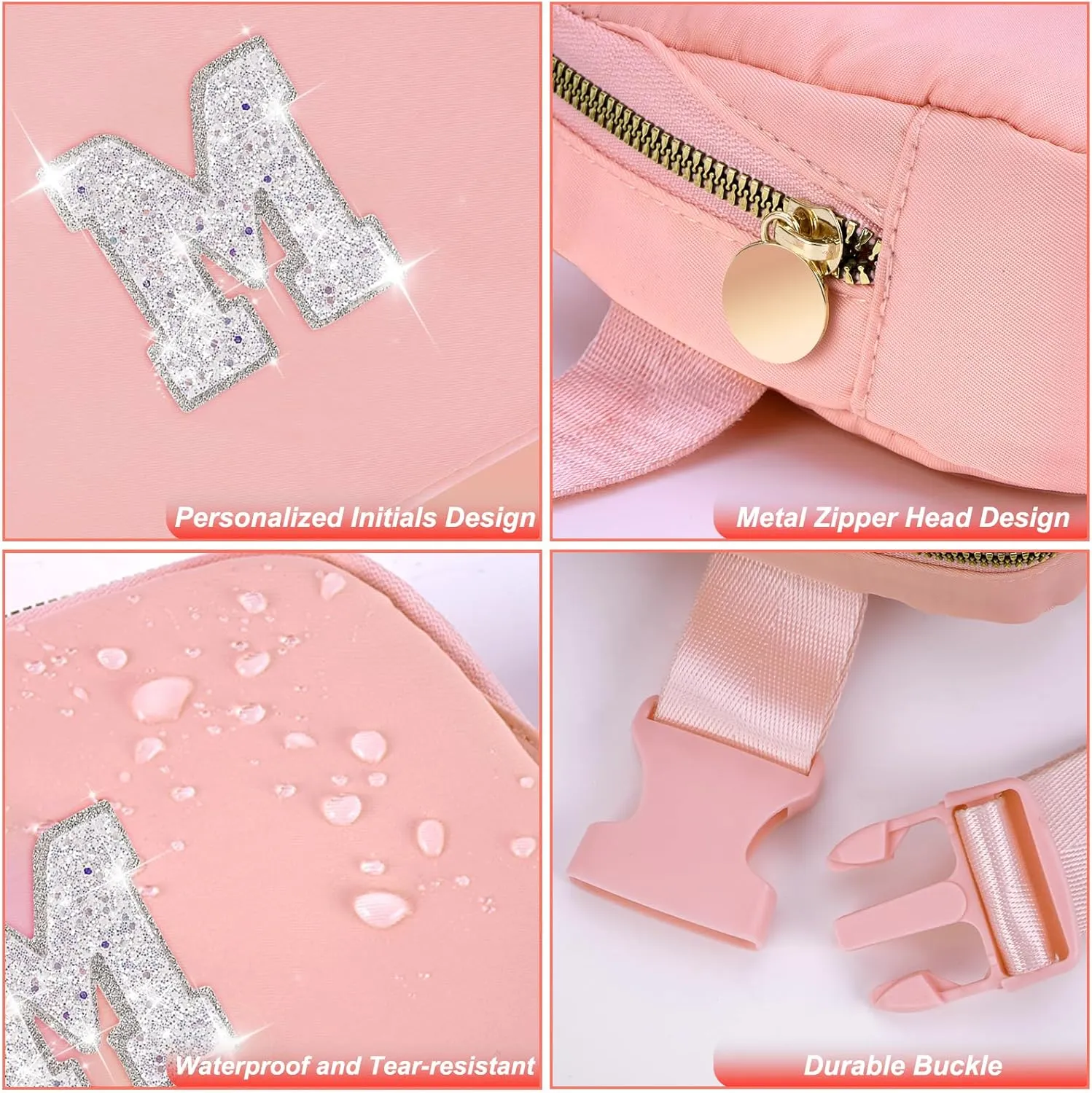Gifts for Mom - Birthday Gift Idea, Belt Bag Crossbody Fanny Pack - White M, Peach