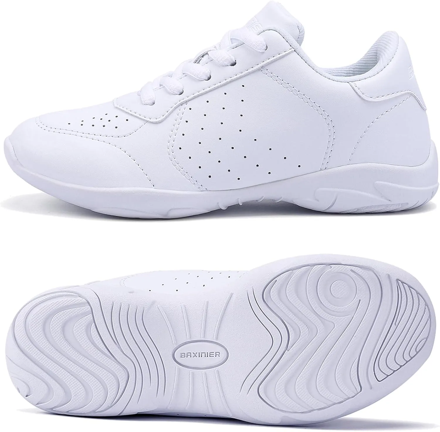 Girls White Cheer Shoes Women Lightweight Cheerleading Shoes Competition Sneakers