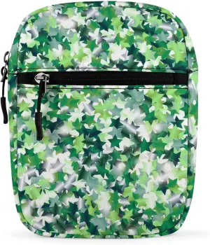 Glitter Sparkle Green Star Mini Messenger Bag Small Satchel Crossbody Bag Cross Body Shoulder Bag With Adjustable Straps