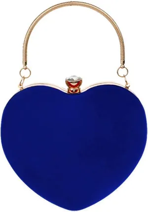 Goclothod Heart Shape Evening Bag Party Clutch Handbag Chain Shoulder Bag